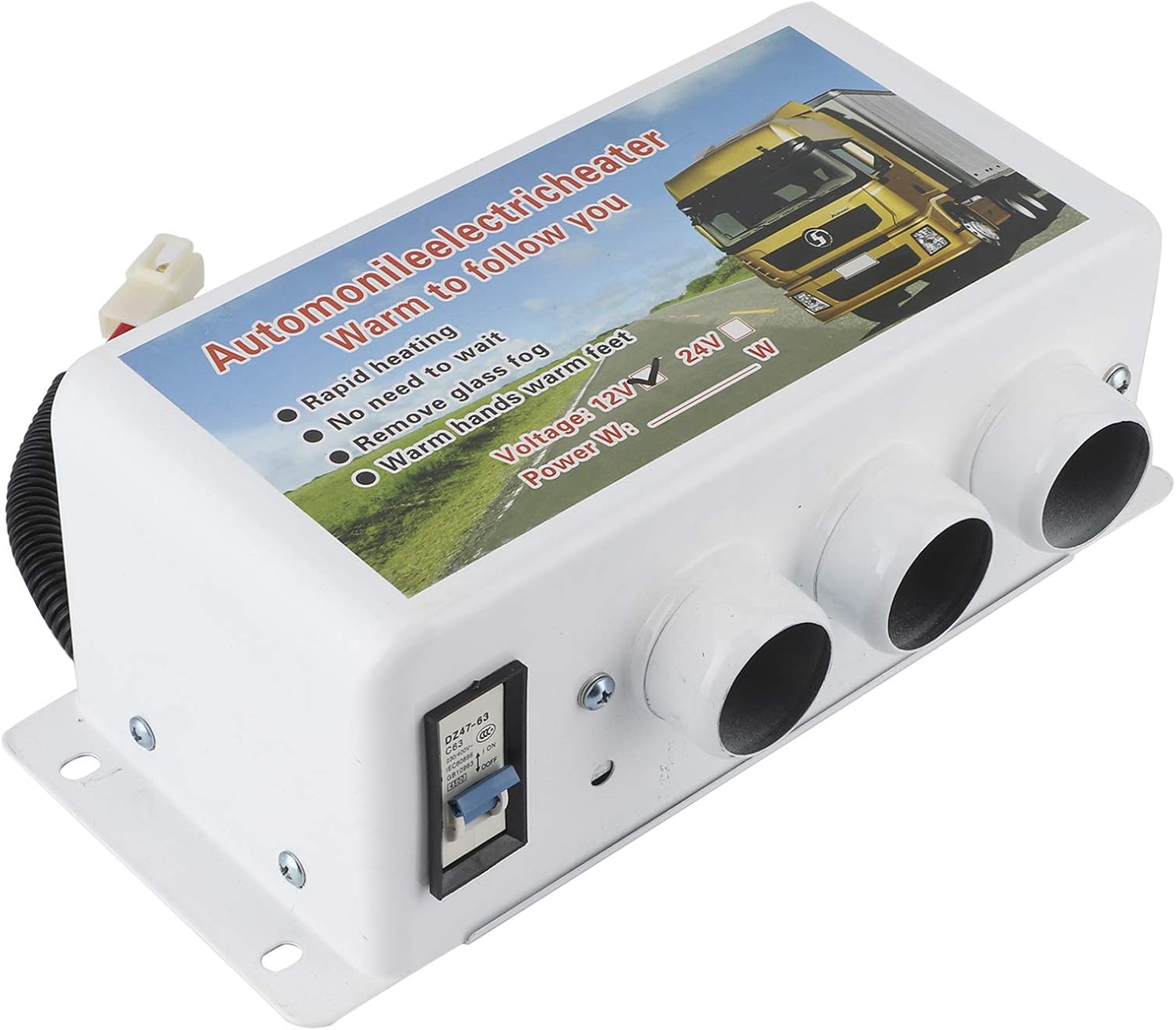 Car Heater,1000W 12V Car Heater Winter Rapid Heating Warmer Portable Windsn Defroster 3 Air Outlet