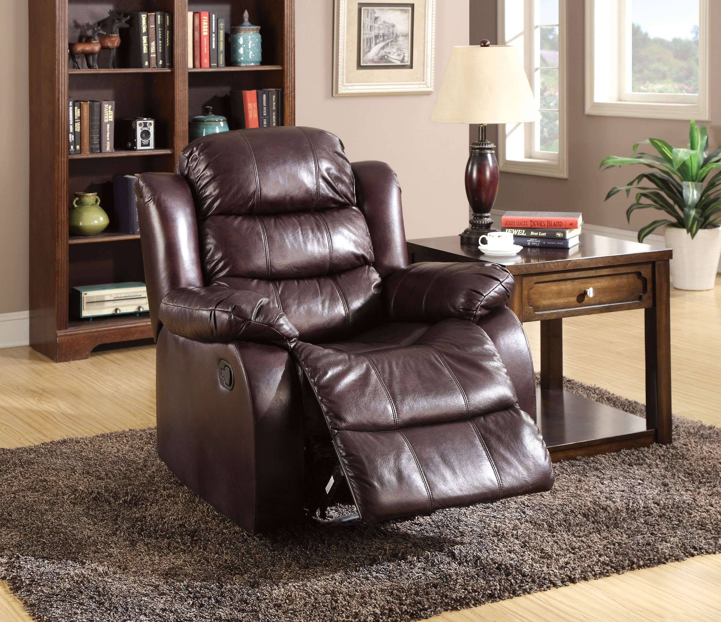 Furniture of America Berkshire Rustic Brown Recliner