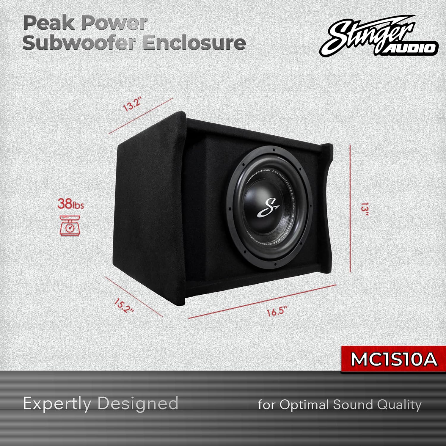 AudioControl The Epicenter Bass Booster Expander & Bass Restoration Processor with Remote with Single 10" 1,200 Watt Peak Power Loaded Subwoofer Enclosure