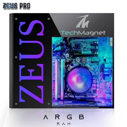 TechMagnet Gaming Desktop PC, Intel i5 4th Gen, Zeus Pro 4, GT 1030 2GB DDR5, 8GB RAM ARGB, 1TB SSD + 4TB HDD, MTG 24 Inch Curved Gaming Monitor, RGB Kit, Windows 11 Pro (Renewed)