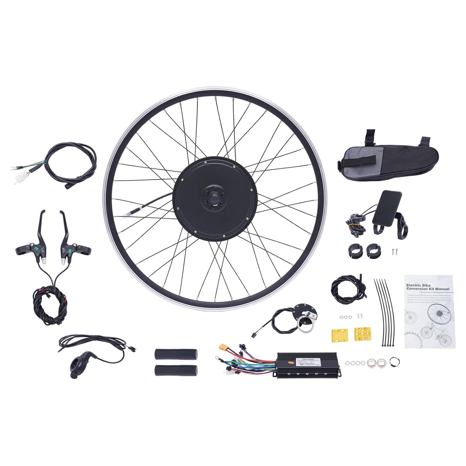 48V 1000W Electric Bicycle Motor Kit Brushless Front Hub Motor Conversion Kits DIY Ebike 700C 45-55km/h Motor Bike Kit with Display for Sports Outdoors