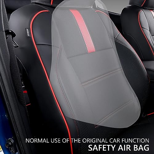 PTYYDS Seat Covers Compatible with 2016-2023 Toyota Tacoma Seat Covers Replacement for 16-23 Tacoma SR5 TRD Off Road Limited Accessories(Fit 16-23 Tacoma,Full Set,Black+Red)