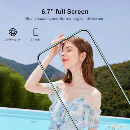 K70 5G Unlocked cell phones 2024 Android 13 smartphones 8GB+256GB/8-Core Android Phones 6.7" HD Screen 24MP+50MP Camera 6200mAh Battery Standby 5G Dual SIM mobile phones (Graphite black)