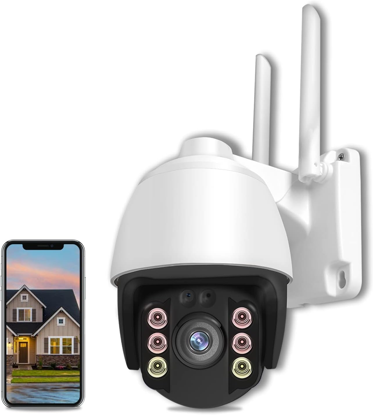 Security Camera Outdoor,Wireless WiFi Home HD 1080P Security Camera System 360° View,Reidubo Dome Surveillance Camera with Motion Detection, Auto Tracking, Two Way Audio,Full Color Night Vision