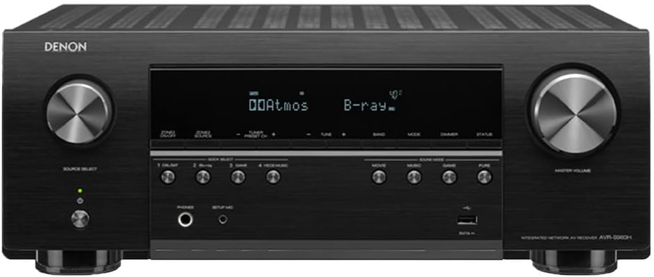 Denon AVR-S960H 8K Ultra HD 7.2 Channel (90Watt X 7) AV Receiver 2020 Model - Built for Gaming, Music Streaming, 3D Audio & Video, Alexa + HEOS, Black
