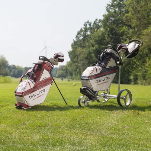 Big Max Dri Lite Hybrid Tour Stand Bag - Water-Repellent, Ultra-Lightweight & Push Cart-Compatible Golf Bag with 14-Way Divider Top with Ample Storage for Golf Accessories