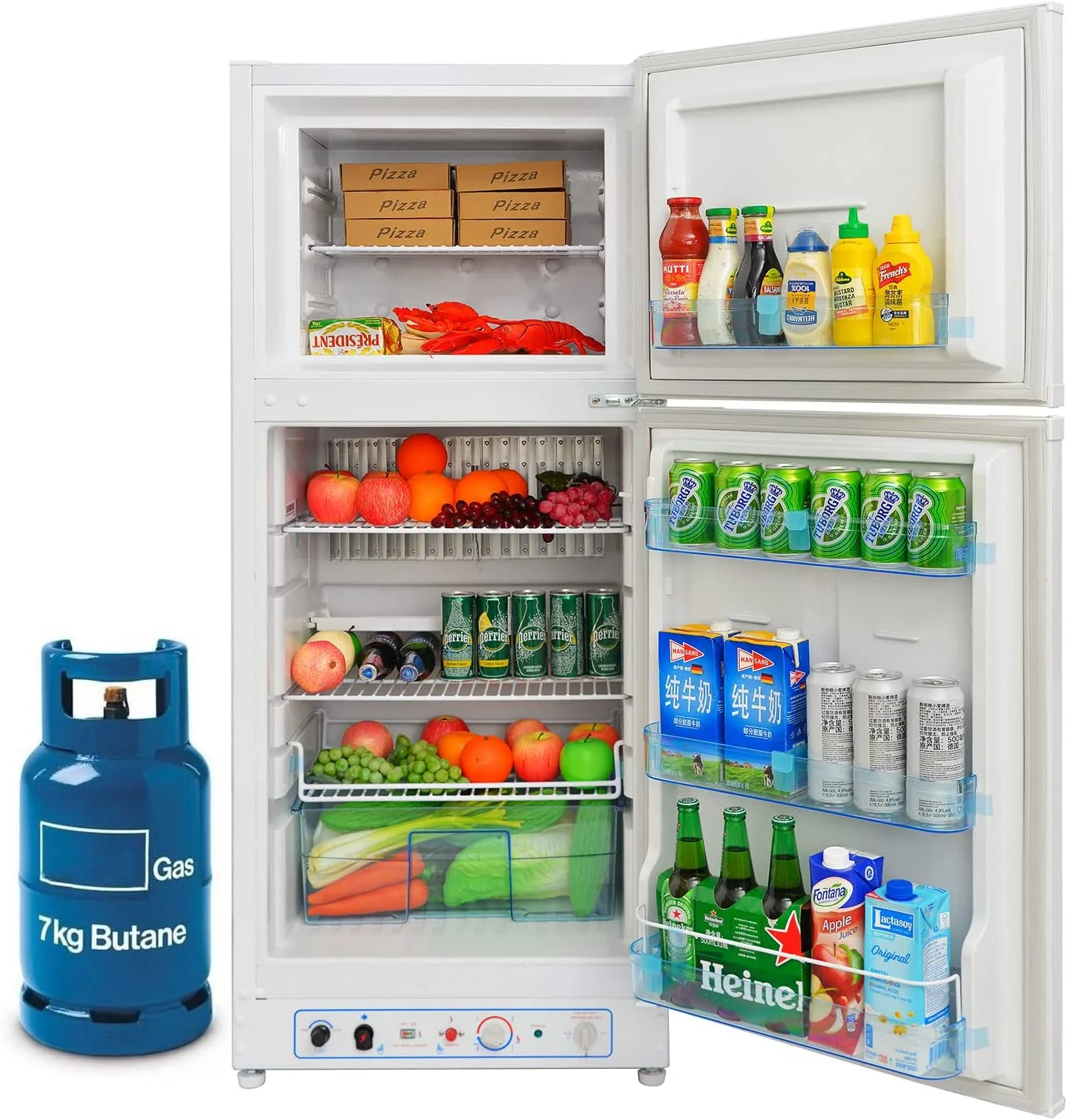 Smad 6.5 Cu ft Propane Refrigerator LPG Cottage Cabin Camper Gas Fridge RV Home