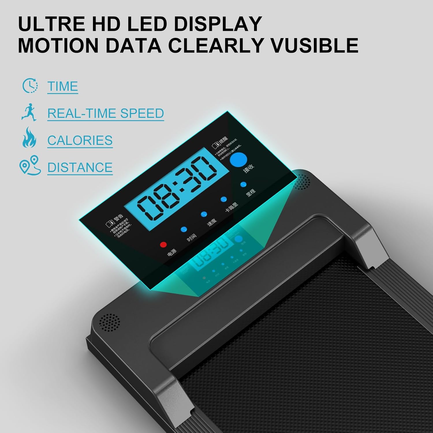 2 in 1 Portable Home Walking Pad, 2.5HP Office Under Desk Treadmill, Remote Control Walking Pad Treadmill Max Speed 3.8 MPH, Max Weight 300 lbs, Compact Treadmill with LED Display