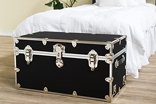 Rhino Trunk & Case XXL Leather Embossed Vinyl Trunk with Removable Wheels, College, Home & Office Storage 36"x18"x18" (Purple)