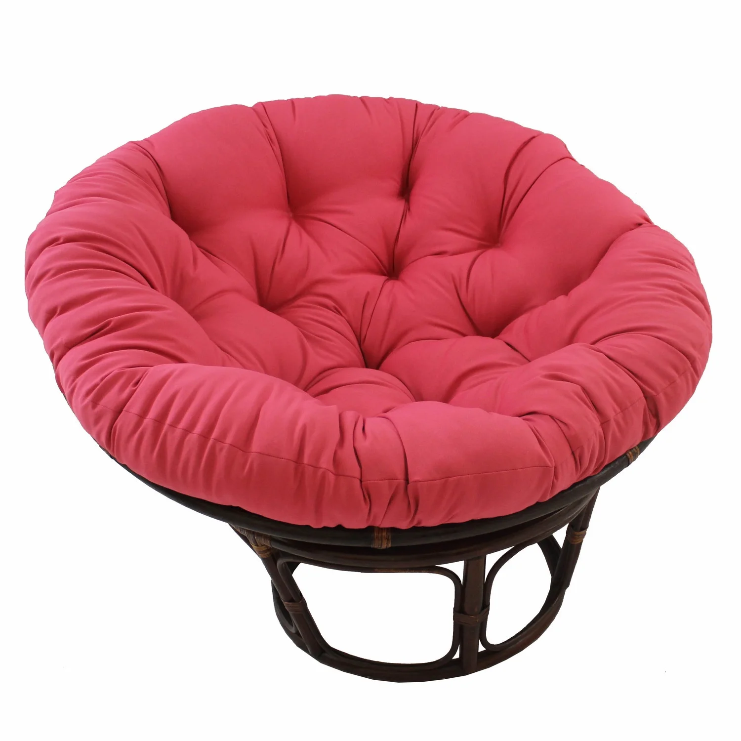 International Caravan 42-Inch Rattan Papasan Chair with Solid Twill Cushion