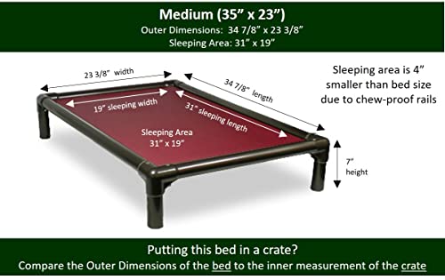 Kuranda Chewproof Dog Bed - Walnut PVC - 50" x 36" - Heavy Duty Vinyl - Royal