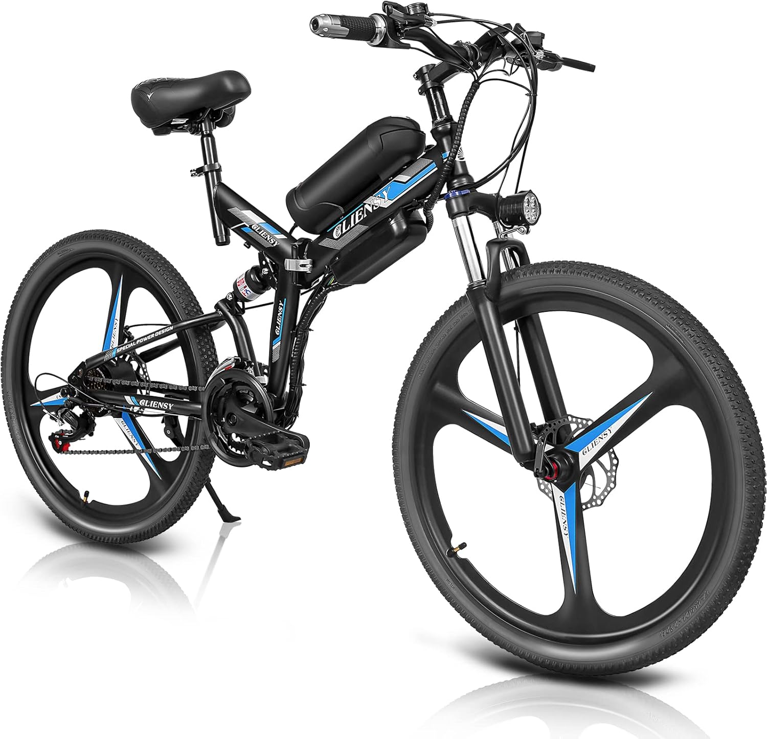 Electric Bike for Adults, 26" 350W Ebike Fat Tire Electric Mountain Bike with Shock Absorption, 5-Speed Adjustment Bicycle with Smart Dashboard, 36V Removable Lithium Battery