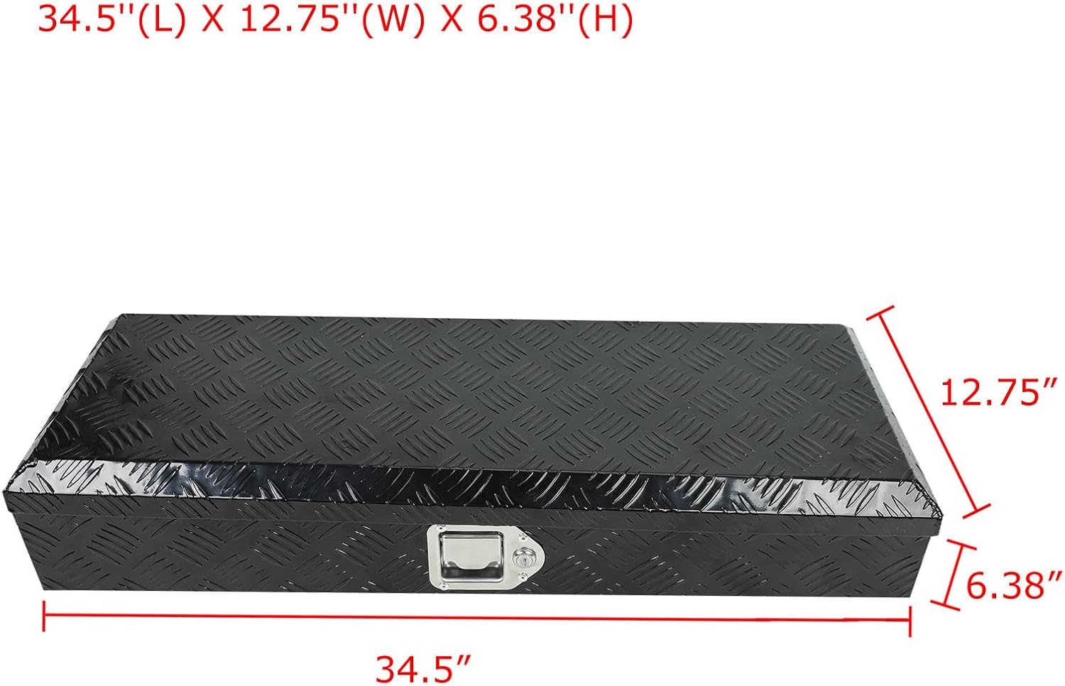 18X17X17.75 Black Aluminum 5 Bar Tread Tool Box Truck Car Outdoor Trailer Pickup Underbody Toolbox,RV Storage Organizer，Underbed Tools Organizer W/Lock Latch w/Keys