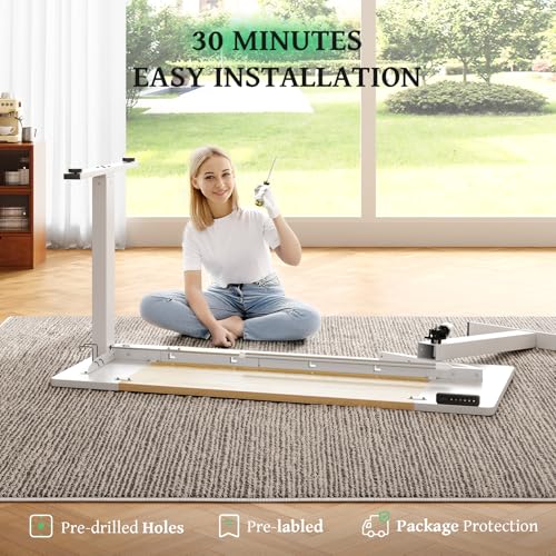 SIAGO Electric Standing Desk Adjustable - 48 x 24 Inch Sit Stand up Desk with Cable Management - 3 Memory Preset Adjustable Height Table