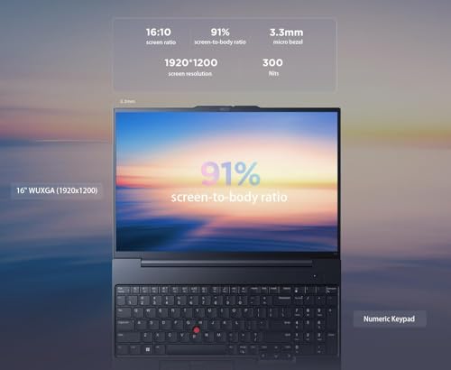 Lenovo ThinkPad E16 Business Laptop (16" FHD+, AMD Ryzen 5 7530U (> i7-1165G7), 16GB RAM, 512GB SSD) Fingerprint, Backlit, 1080p Webcam, IST Hub, Wi-Fi 6, Ethernet, Win 11 Pro w/AI Copilot, Black