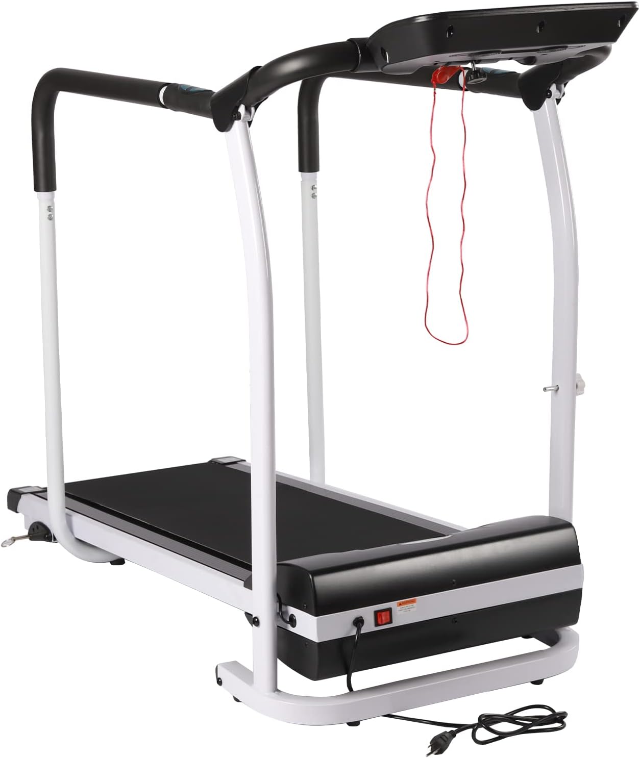 Treadmills for Seniors Recovery Fitness Exercise Machine LCD Blue Backlit Screen Walking Treadmill with Full Length Handrails &Heart Rate Sensor home treadmill walking for Home Gym Office