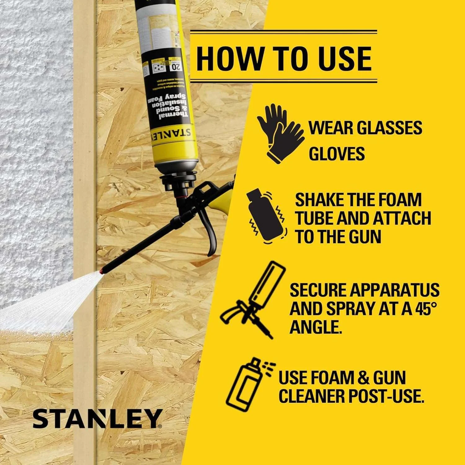 Stanley Supercoat Spray Foam Insulation Kit - Closed Cell, 240 Board feet, 27.1 oz, 12 Pack + Complete Set - Curated Treasures Market