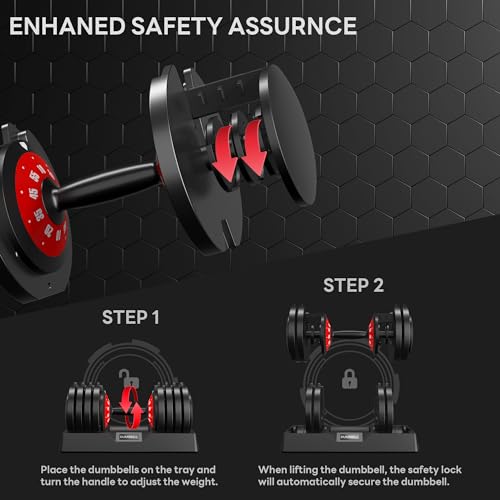 SogesPower Adjustable Dumbbells 5LB to 110LB Free Weight 5 in1 25/55LB Dumbbell Set Multiple Weight Dumbbell with Anti-Slip Metal Handle for Home Gym Equipment Suitable Men&Women