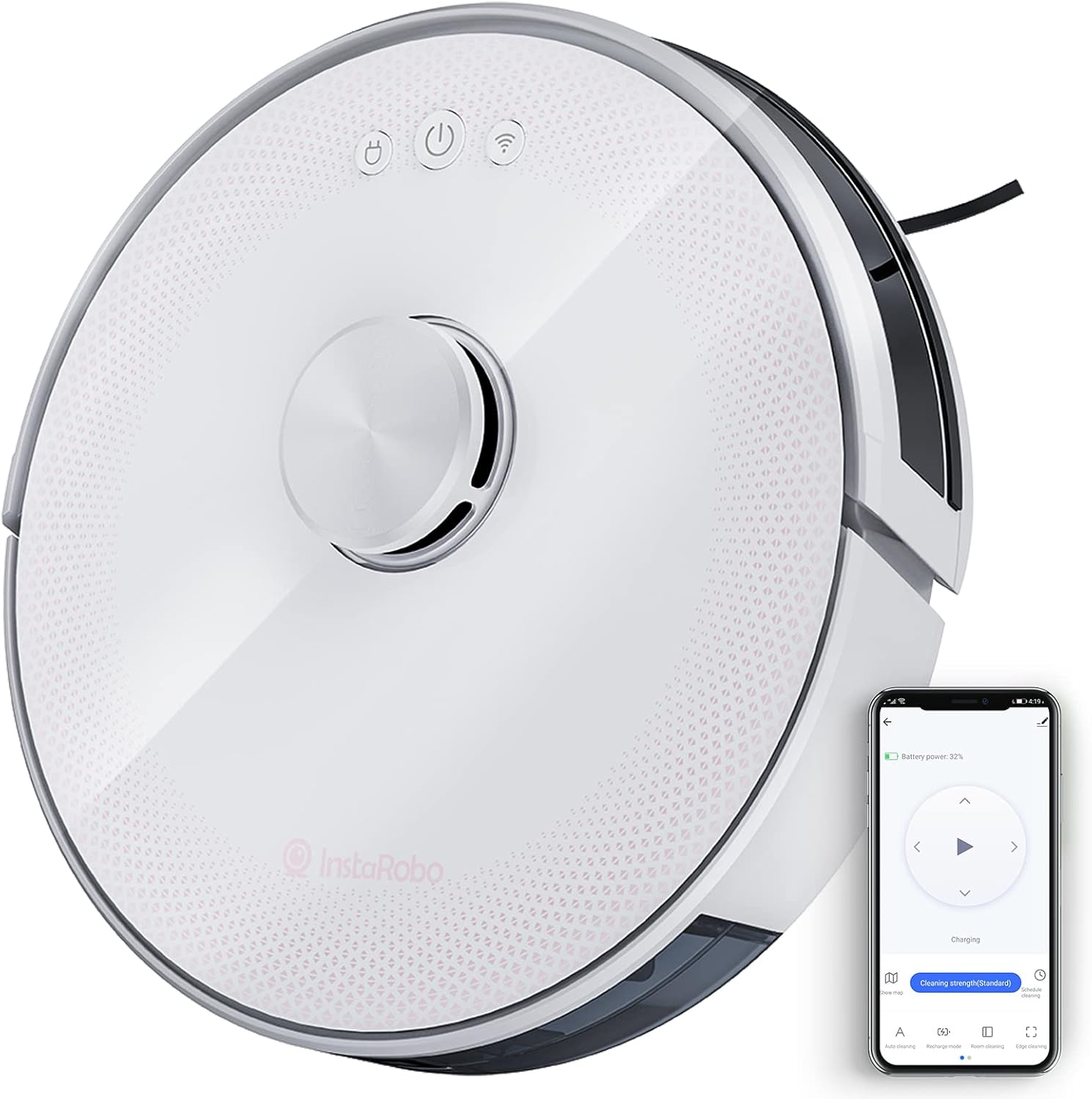 Robot Vacuum Cleaner, InstaRobo L1 Sweeping Robot with Precise Navigation, 2 in 1 Vacuum and Mop, Smart Mapping Robotic Vacuum Ideal for Pet Hair, Hard Floors, Low Pile Carpets(Blue)