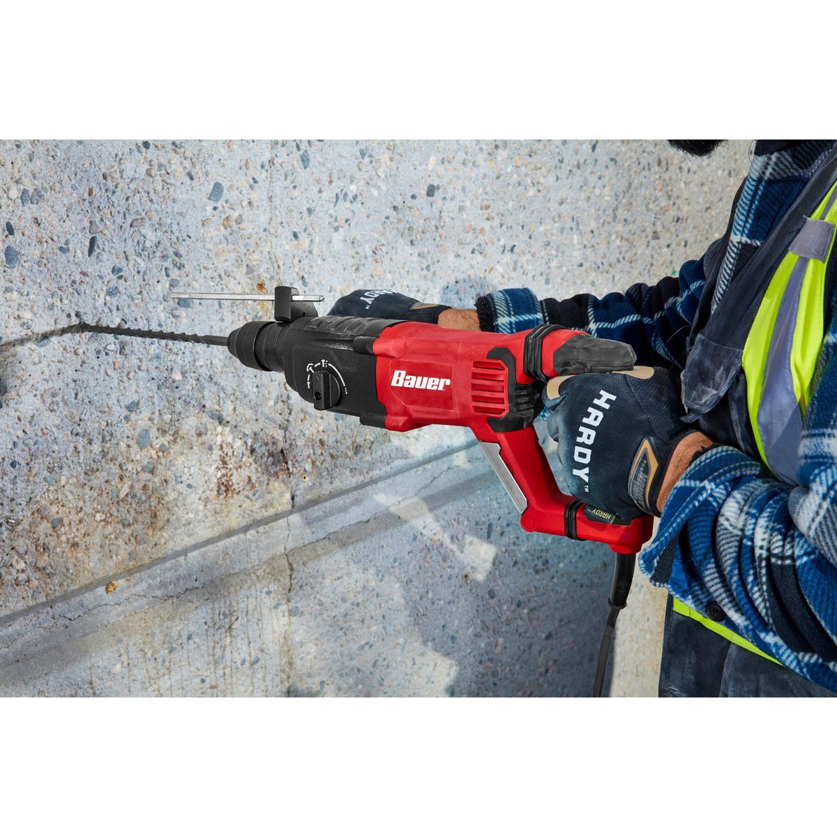 BAUER 8.5 Amp, 1 in. SDS-PLUS Type Variable-Speed Rotary Hammer