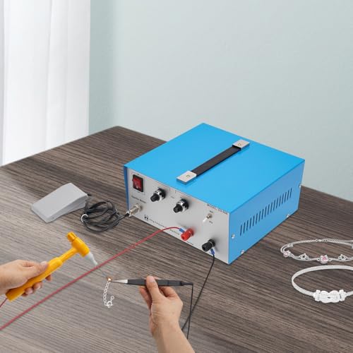 Jewelry Welding Machine 80A 110V Jewelry Spot Welder Gold Silver Platinum Welding Machine 390W Electric Soldering Machine Professional Precise Jewelry Spot Welder with Foot Pedal
