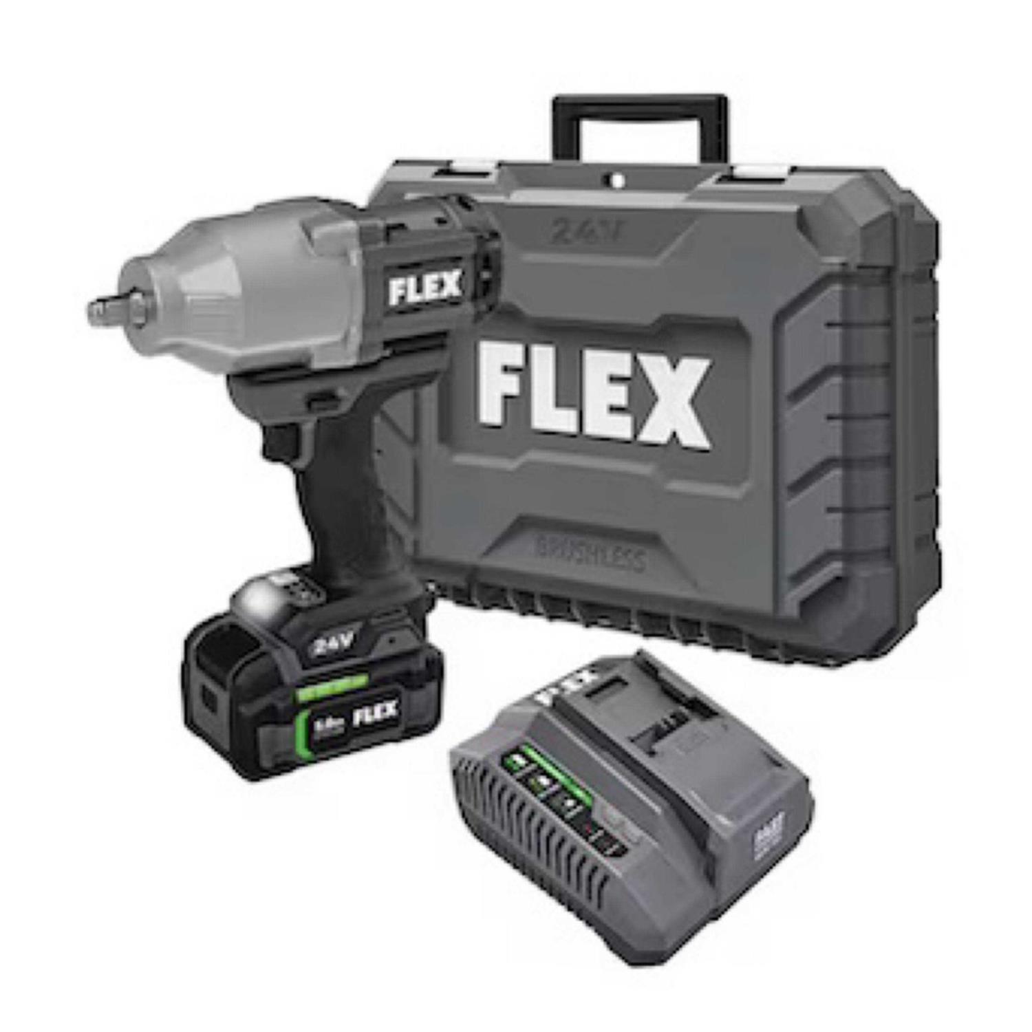 Flex 24V Brushless 1/2 in. High Torque Impact Wrench Kit FX1471-1C
