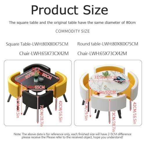Dining Table Set for 4 Round Table and Chairs Dining Room Table Set for 4 Small Round Dining Table Round Kitchen Table Circle Kitchen Table (A23,31.5x31.5x29.5in)