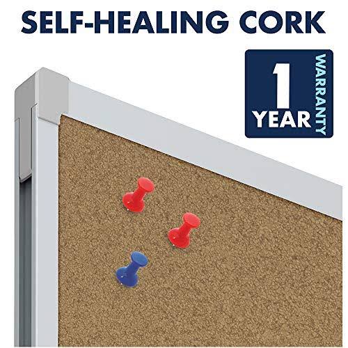 Mead Cork Bulletin Board 96 x 48 Silver Aluminum Frame