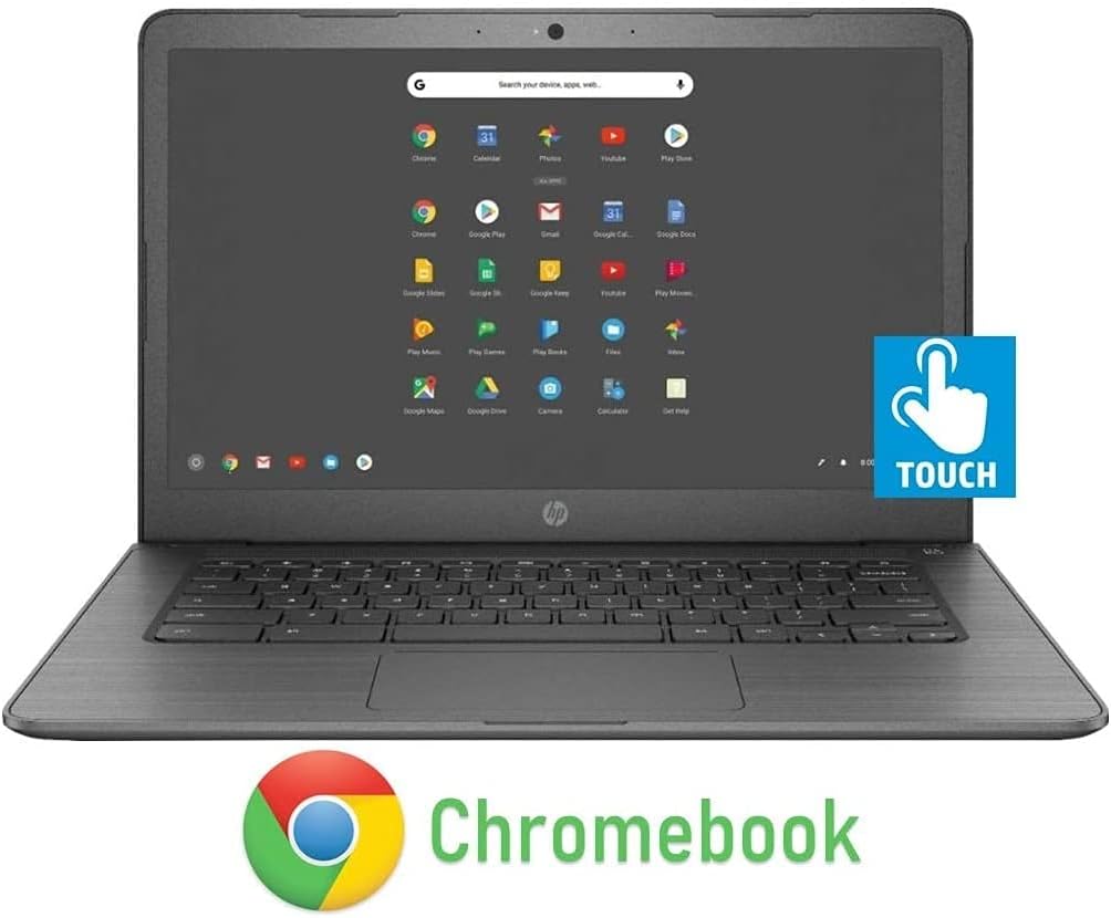 HP 14-inch Chromebook HD Touchscreen Laptop PC (Intel Celeron N3350 up to 2.4GHz, 4GB RAM, 32GB Flash Memory, WiFi, HD Camera, Bluetooth, Up to 10 hrs Battery Life, Chrome OS , Black)
