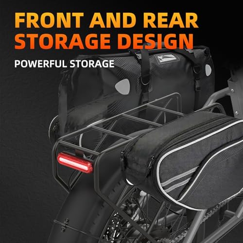 Fat Tire Electric Bike for Adults 20" 1200W Peak Mountain Ebike Commuting Off-Road E-Bike 7 Speed Pedal Assist Electric Bicycle with 48V Removable Battery Up to 70 Miles 28 MPH