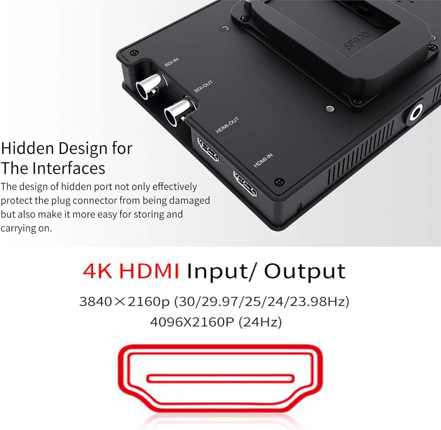 7 4K HDMI On Camera Video Field Monitor Ultra Slim IPS Full HD 1920x1200 On Camera Field Monitor with Peaking Assist ——FEELWORLD FW703