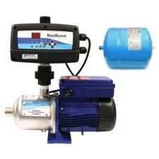 Goulds 13150RB3, ResiBoost Booster System with Tank, Indoor/Outdoor Controller (230V, 1 Phase Input) and e-HM Pump, 1 HP, 208-230/460 Volts, 3 Phase, 1" NPT Suction, 1" NPT Discharge, 5 Stages, 23 GPM