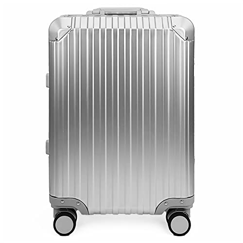 All Aluminum Luggage Suitcase 3 Sizes (20",26",29") TSA Lock Carry On Silver, Gray, Gold, Black with Cover (Silver, Double Set 20",28")