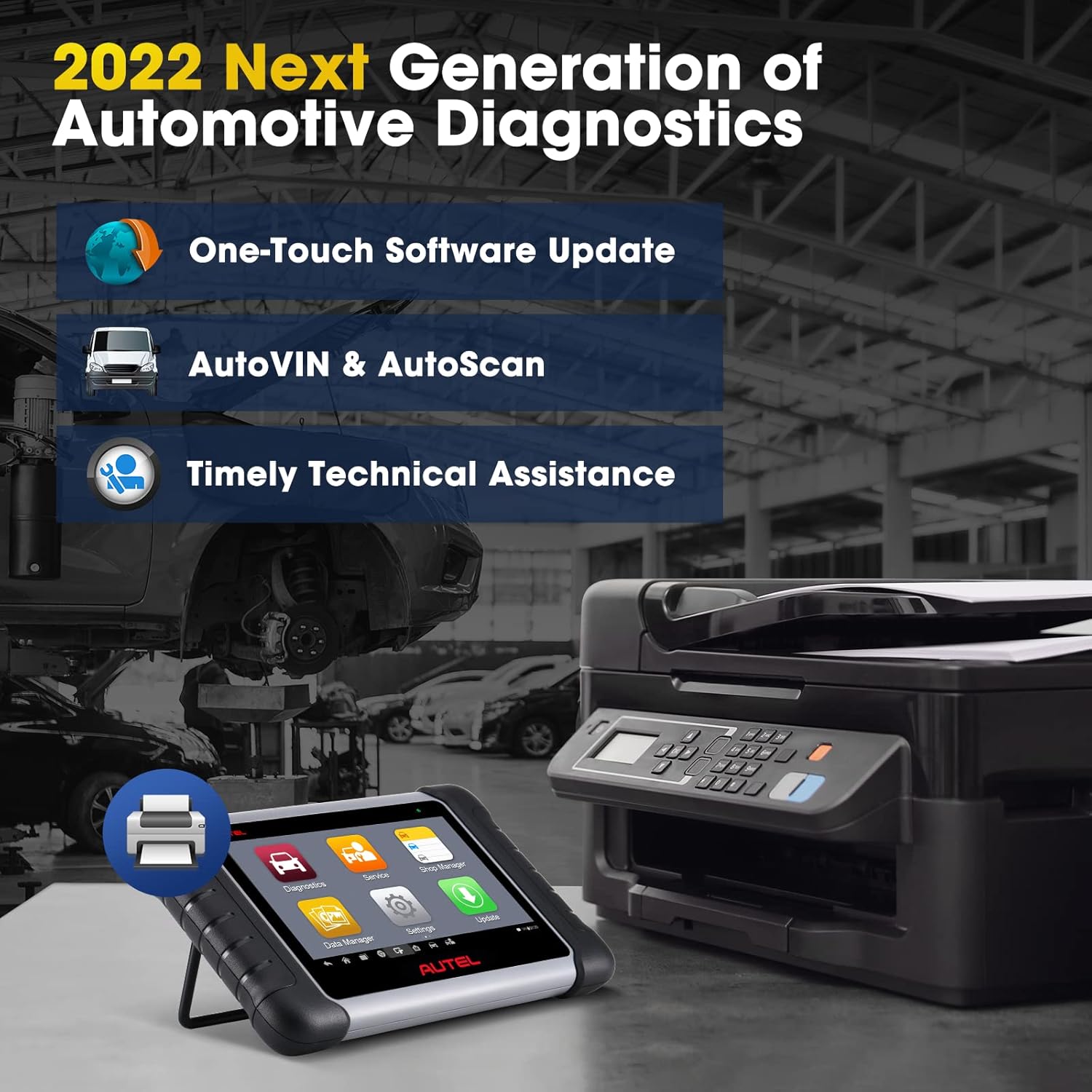Autel Scanner MaxiCheck MX808 2022, Auto Diagnostic Scan Tool with 25+ Services, All Systems Diagnosis, IMMO, EPB, ABS Bleed, Oil Reset, SAS, Function as MaxiCom MK808BT with OBD2 Cable Same as MK808