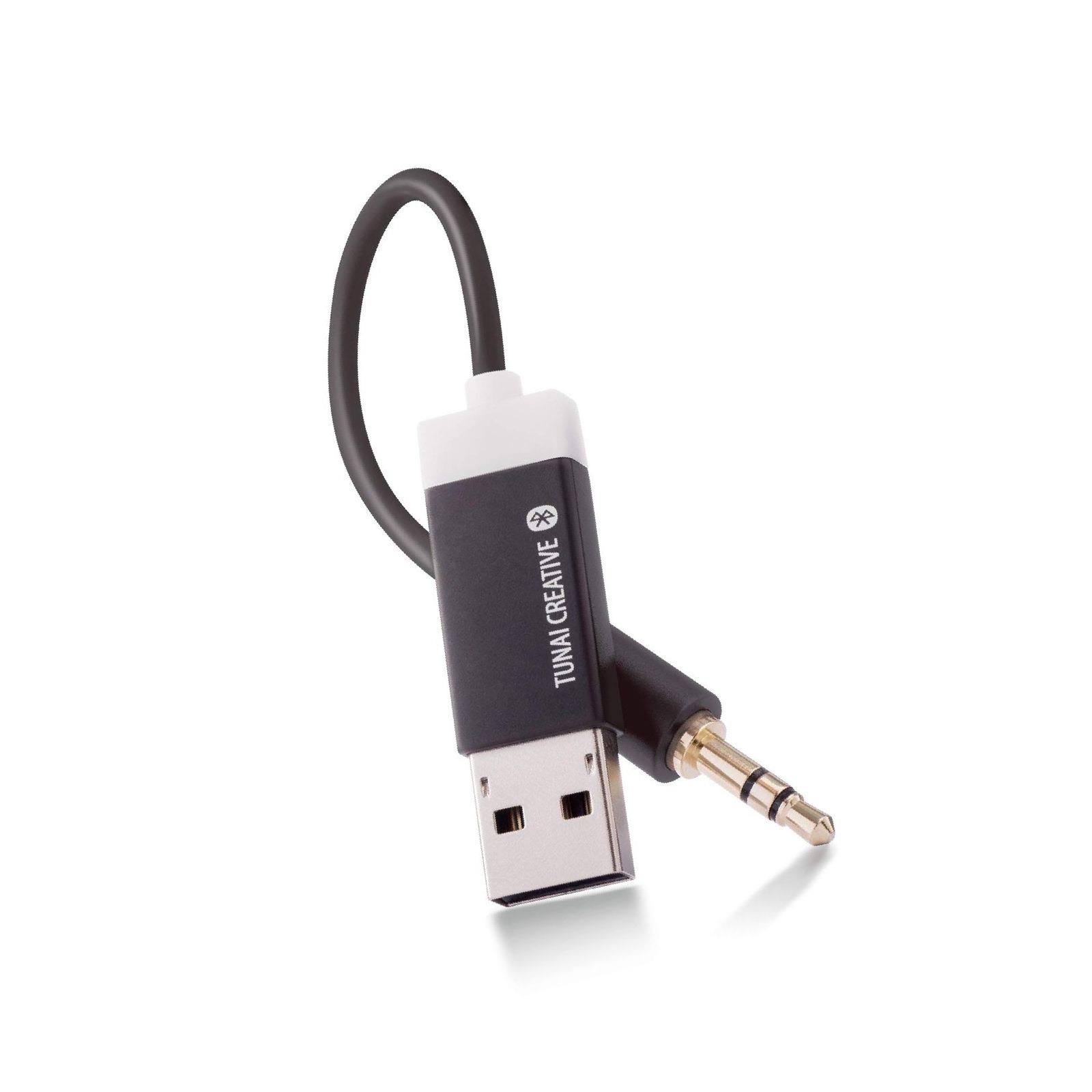 TUNAI Firefly: World&s Smallest Bluetooth Receiver for Wireless Home and Car Audio System w/ Clear Sound Quality - Home Pack (Bl