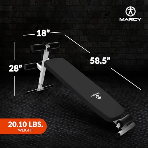 Marcy Utility Slant Board Exercise Bench for Strength Training and Home Gym Workouts