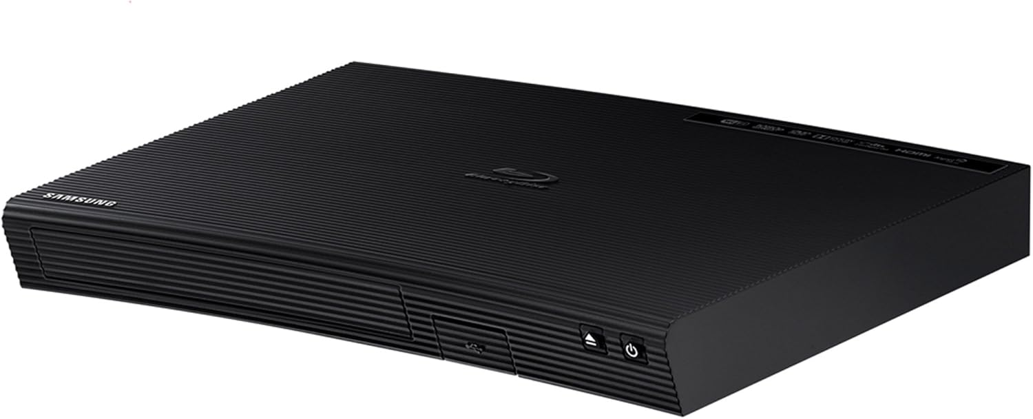 Samsung Blu-ray DVD Disc Player With Built-in Wi-Fi 1080p & Full HD Upconversion, Plays Blu-ray Discs, DVDs & CDs, Plus 6Ft High Speed HDMI Cable, Black Finish