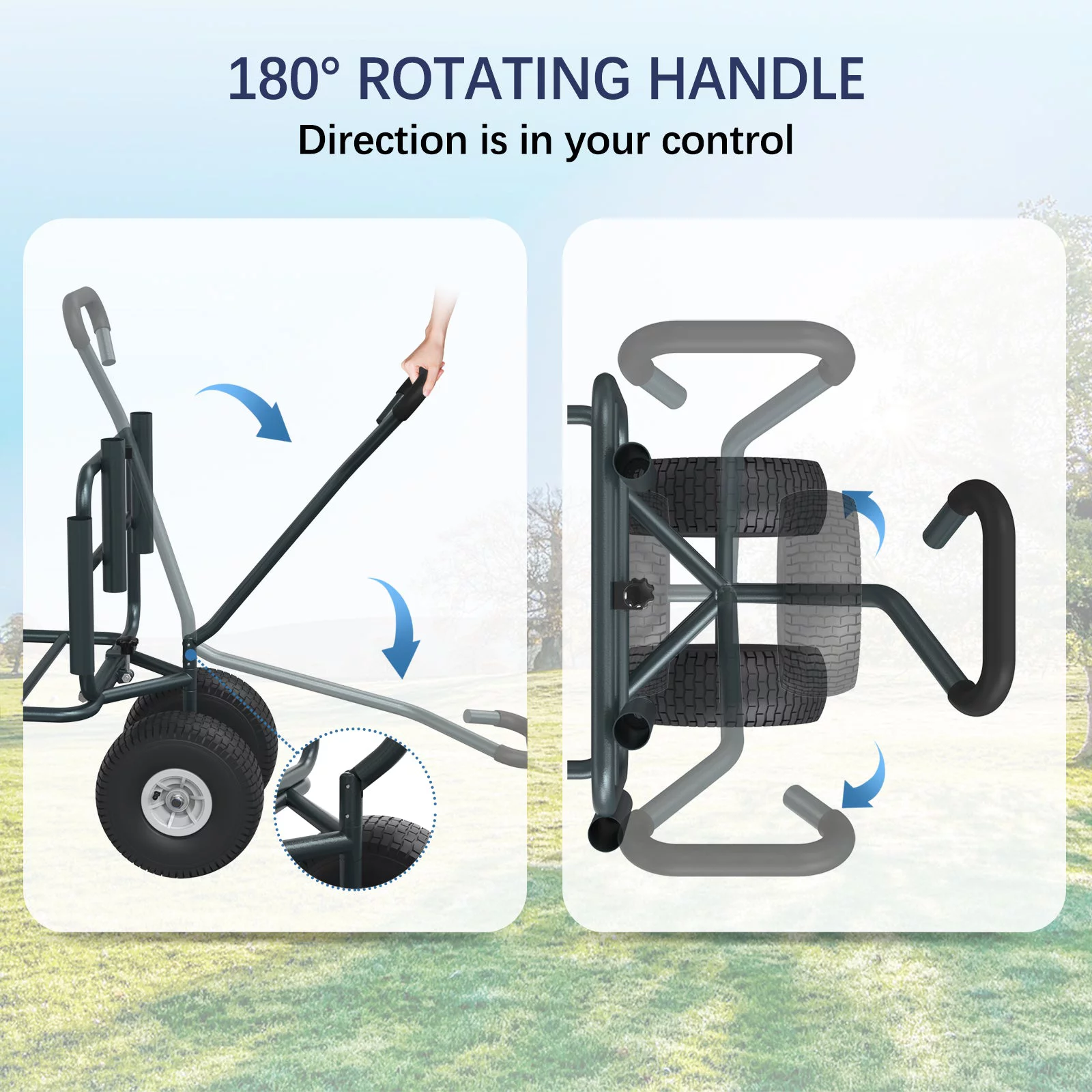 GDLF Fishing Cart  Heavy Duty Foldable Collapsible Wagon  Rod Holders 550 Pound Capacity 53.9"x26.4"x38.8"