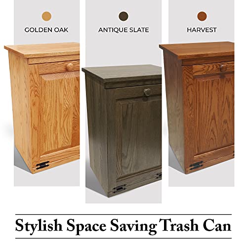 Peaceful Classics Tilt Out Trash Cabinet- Amish Handcrafted Wooden Pull Out Cabinet, Decorative Trash Bin Cabinet for Kitchen, Bedroom, & Home Patio, Tilt Out Laundry Hamper Cabinet