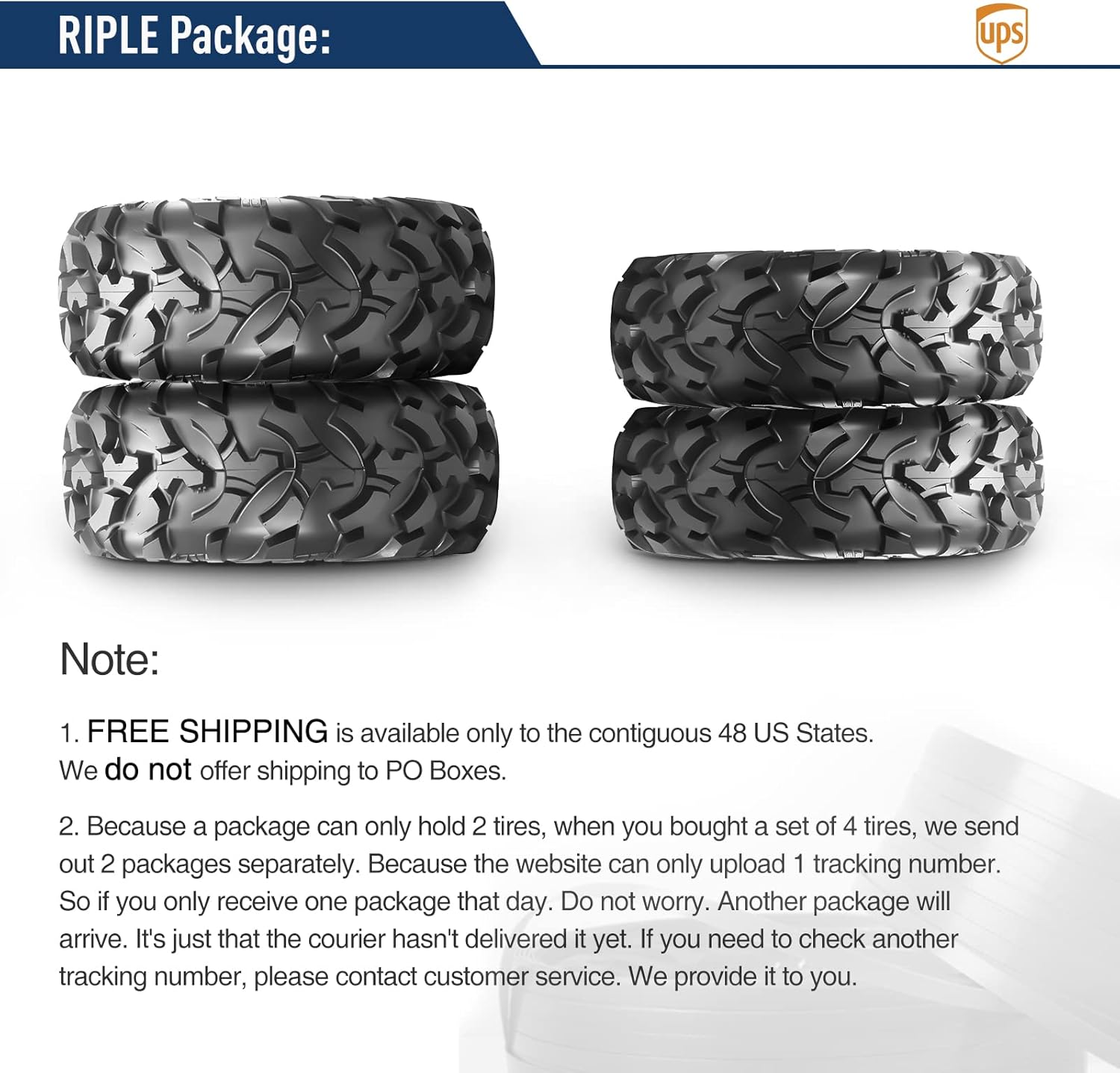 Set of 4 OBOR RIPLE ATV UTV Tires 25x8R12 Front & 25x10R12 Rear, 6PR Professional GNCC Racing Tires, 25x8-12 & 25x10-12 All-Terrain Radial Utility ATV Mud Off-Road Tires