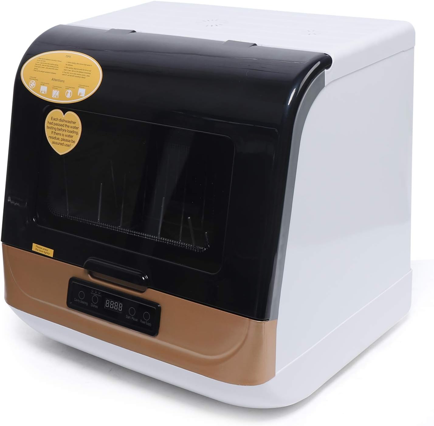 Auto Compact Countertop Dishwasher - Apartment RV 360° Streak-Free Deep Clean 4 Programs Portable Mini Dish Plate Fruit Washer 1200W USA