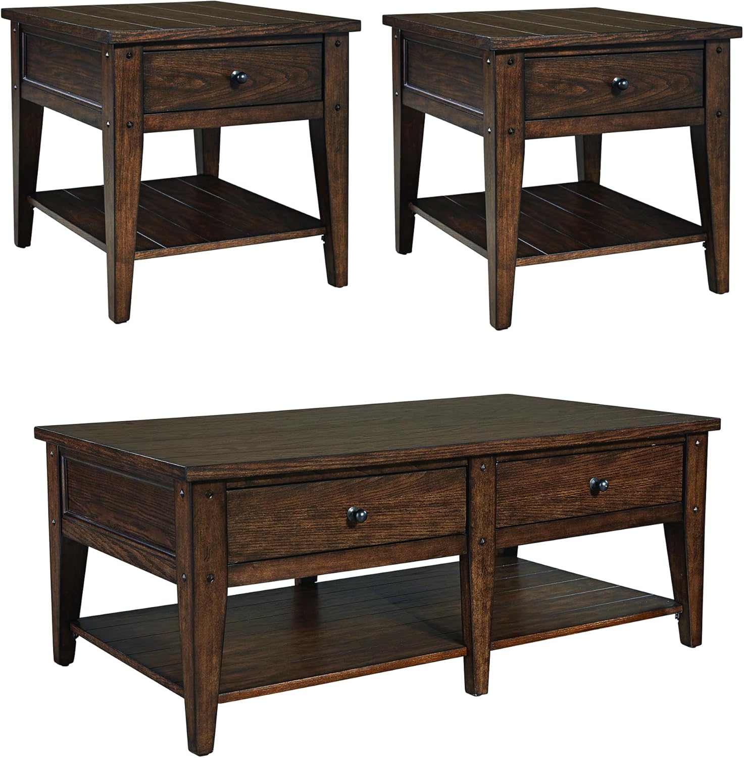 Liberty Furniture INDUSTRIES Lake House 3 Piece Set (1-Cocktail 2-End Tables), Brown