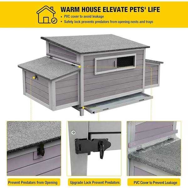 aivituvin Large Hen House with Run for 4-6 Chickens AIR45 - Pet Supplies online store