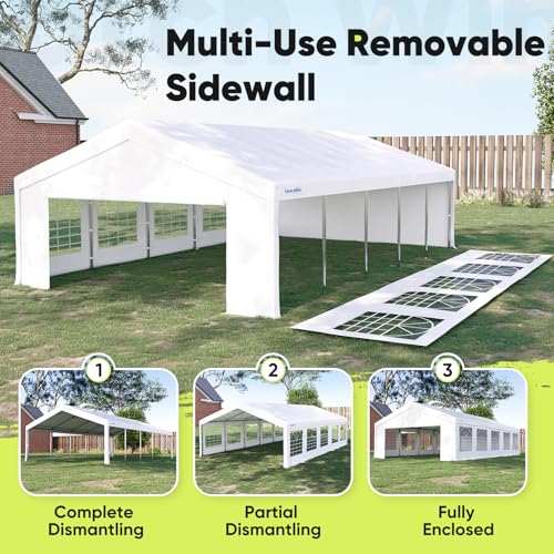 Quictent 20x20 Party Tent Heavy Duty Outdoor Canopy Tent Carport Wedding Event Shelter BBQ Wedding Tents for Parties with Storage Bags(Mesh)