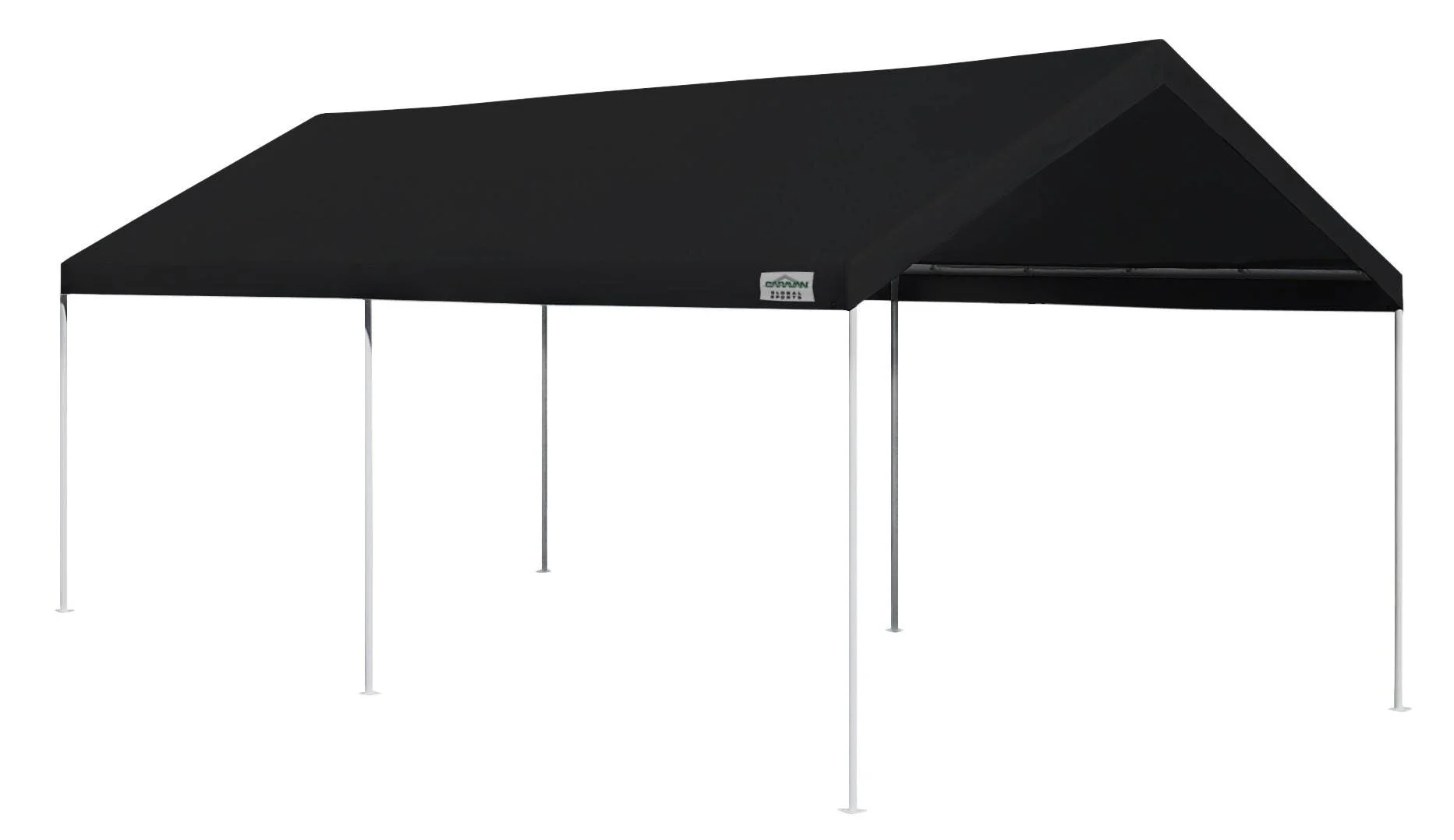 Caravan Canopy Domain 10 x 20 Ft Black Carport Top & Sidewalls w/Anchor Set
