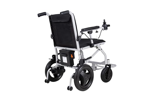 Klano KL40 - World Lightest (only 30lbs) Foldable Electric Wheelchair - Travel Size with Detachable Battery - Airline Approved - User Friendly - 10 mi Cruise Range (Model1)