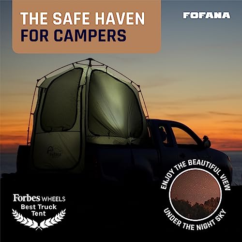 Truck Bed Tent Quick & Easy Automatic Setup - Pickup Truck Tent for Mid & Full Size| Camper Shell - Pickup Truck Accessories - Truck Bed Accessories - Truck Camping - Pickup Tent - Fofana