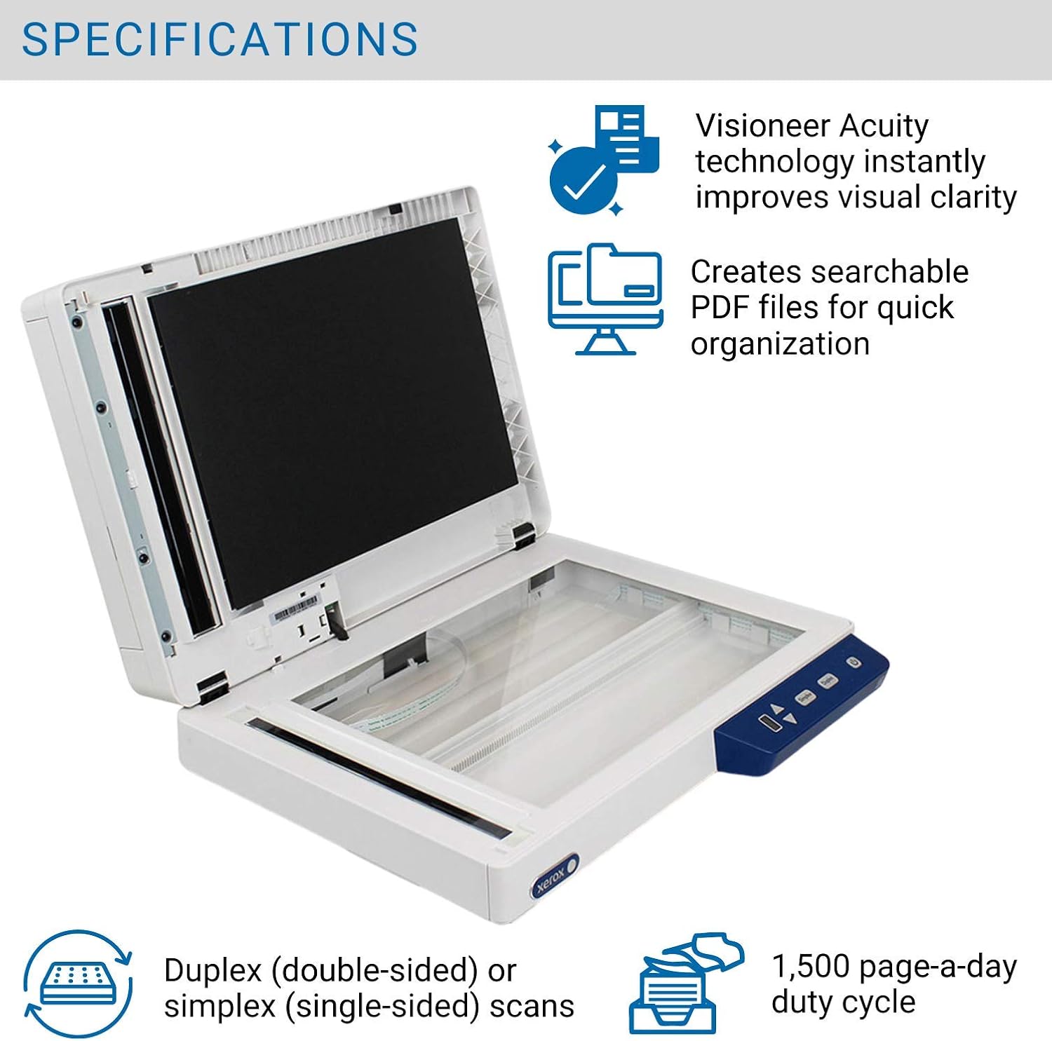 Xerox XD-COMBO Duplex Combo Flatbed Document Scanner for PC and Mac, Automatic Document Feeder (ADF)