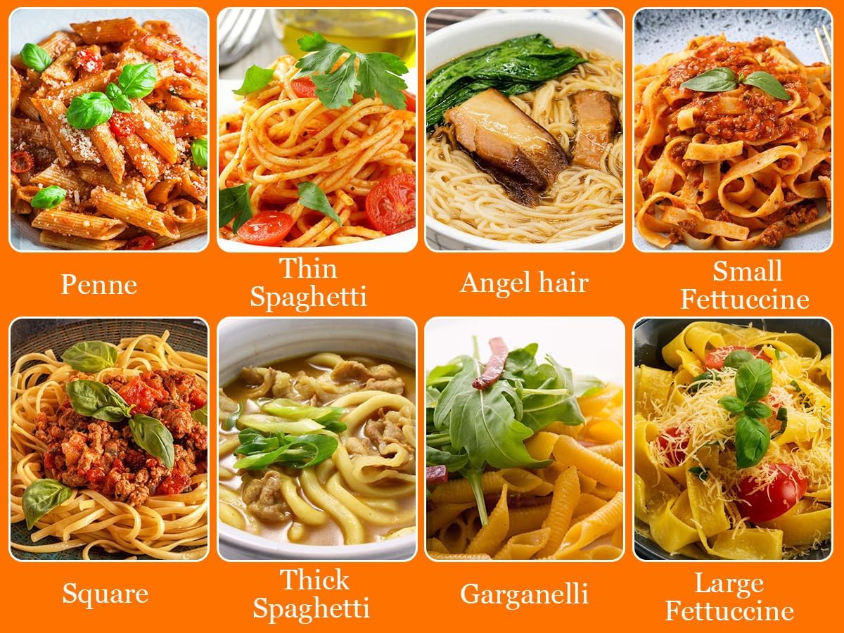 Electric Pasta Maker, Automatic Noodle Machine for Making 9 Shapes Pasta at Home, Easy to Use Pasta Making Machine for Spaghetti Enthusiast