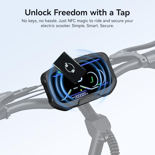 Electric Scooter, 31/53Mph Top Speed, 1000W/5600W Motor, 40/59Mi Long Range, NFC Dashboard, Dual Suspension & Brake System Electric Scooter for Adults